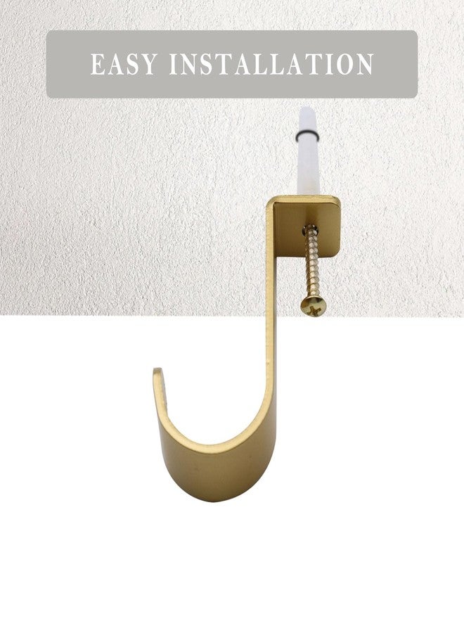 Shonmogar Ceiling Curtain Rod Brackets 3 Pack Metal Curtain Rod Holders with Screws,Curtain Rod Ceiling Mount Bracket for 1 Inch Rod, Sturdy Curtain Rod Hooks for Home Office Patio, Gold - Image 4